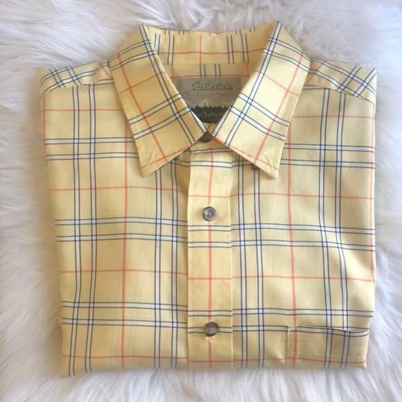 NWT Tailor Vintage Mens L//S Oxford Button Front Shirt-Color-Yellow-Size-LG